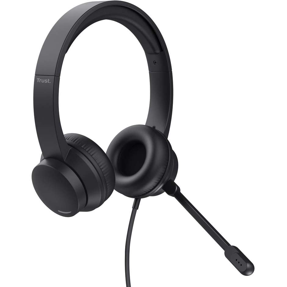 Trust Ayda cuffie stereo cablate con microfono, jack 3,5 mm, nere