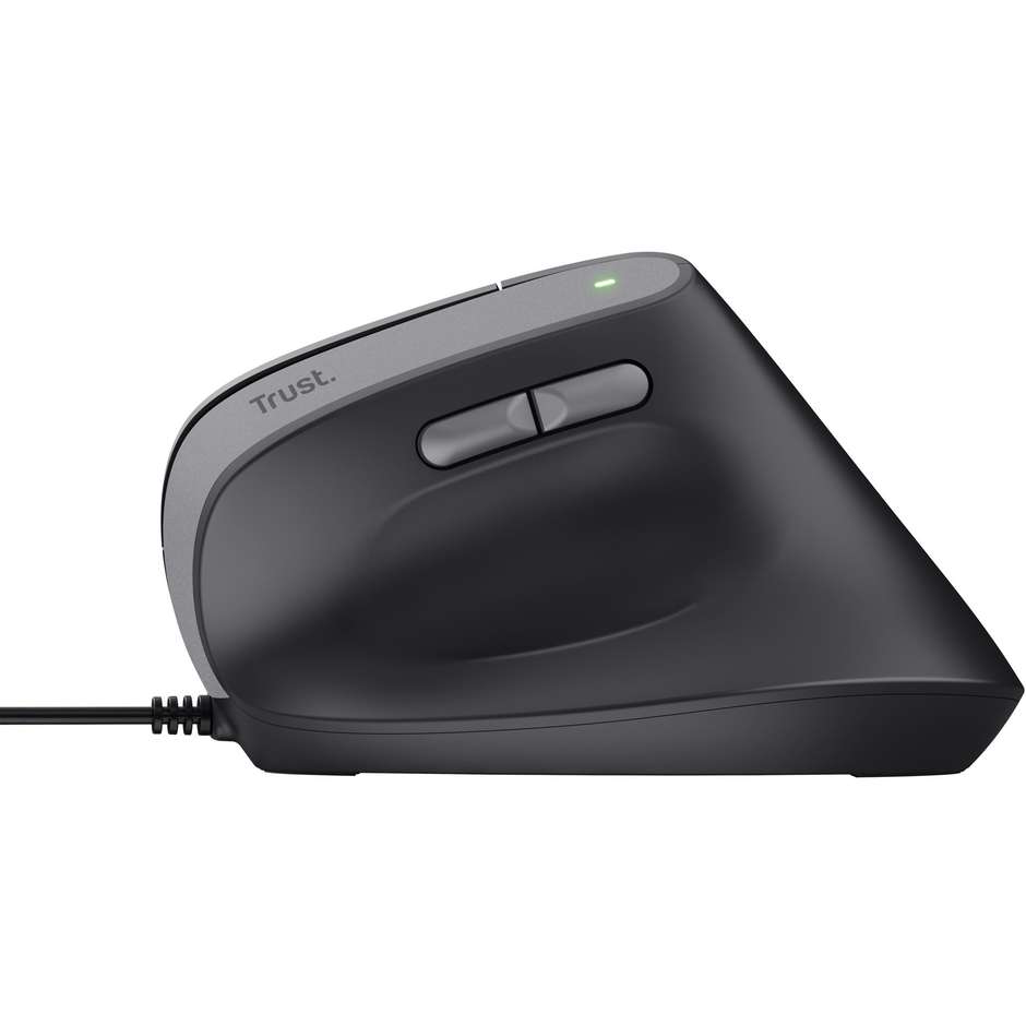 Trust Bayo II Mouse Ergonomico Verticale Cablato USB 2400 DPI Silenzioso Nero