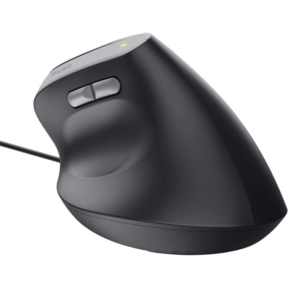 Trust Bayo II Mouse Ergonomico Verticale Cablato USB ad Angolazione Naturale a 57 Gradi Sensore fino a 2400 DPI - Nero (25144)