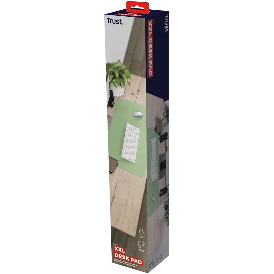 Trust Benya tappetino da scrivania XXL verde, 90 × 43 cm