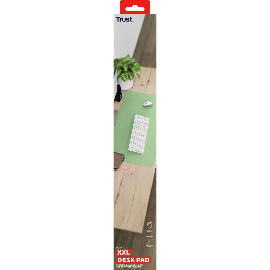 Trust Benya tappetino da scrivania XXL verde, 90 × 43 cm