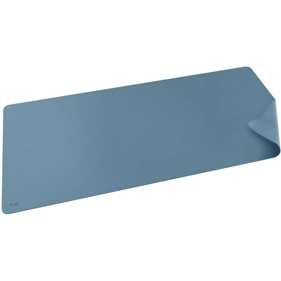 Trust Benya Tappetino Desk Sottomano Scrivania XXL in Pelle Sintetica Impermeabile Blu
