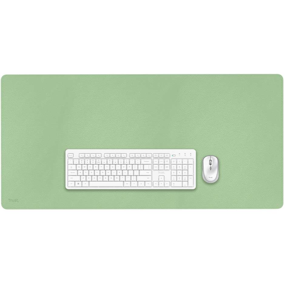Trust Benya XXL Tappetino da Scrivania Desk Mat in Pelle Sintetica Idrorepellente Verde Salvia 900x430 mm 25481