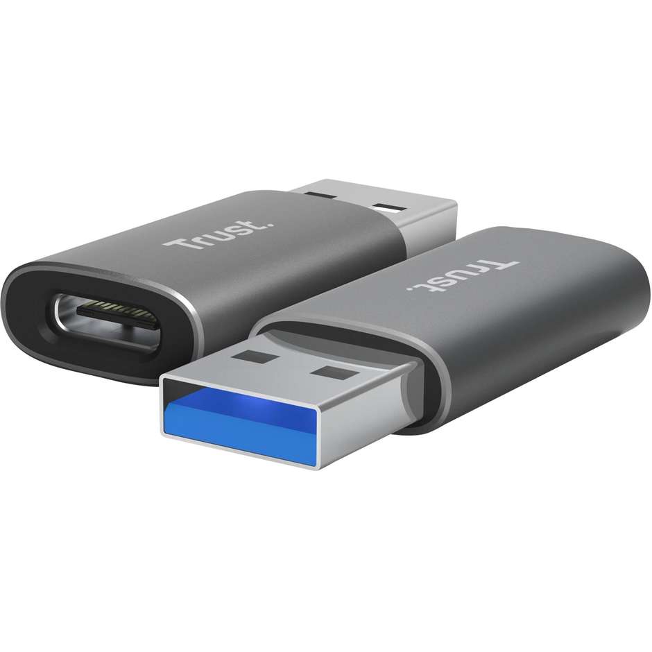 Trust Calyx (25573) Adattatore da USB-C a Gigabit Ethernet RJ-45 Alluminio Grigio