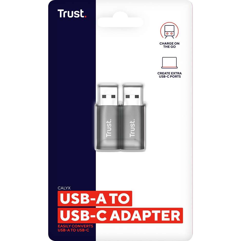 Trust Calyx (25573) Adattatore da USB-C a Gigabit Ethernet RJ-45 Alluminio Grigio