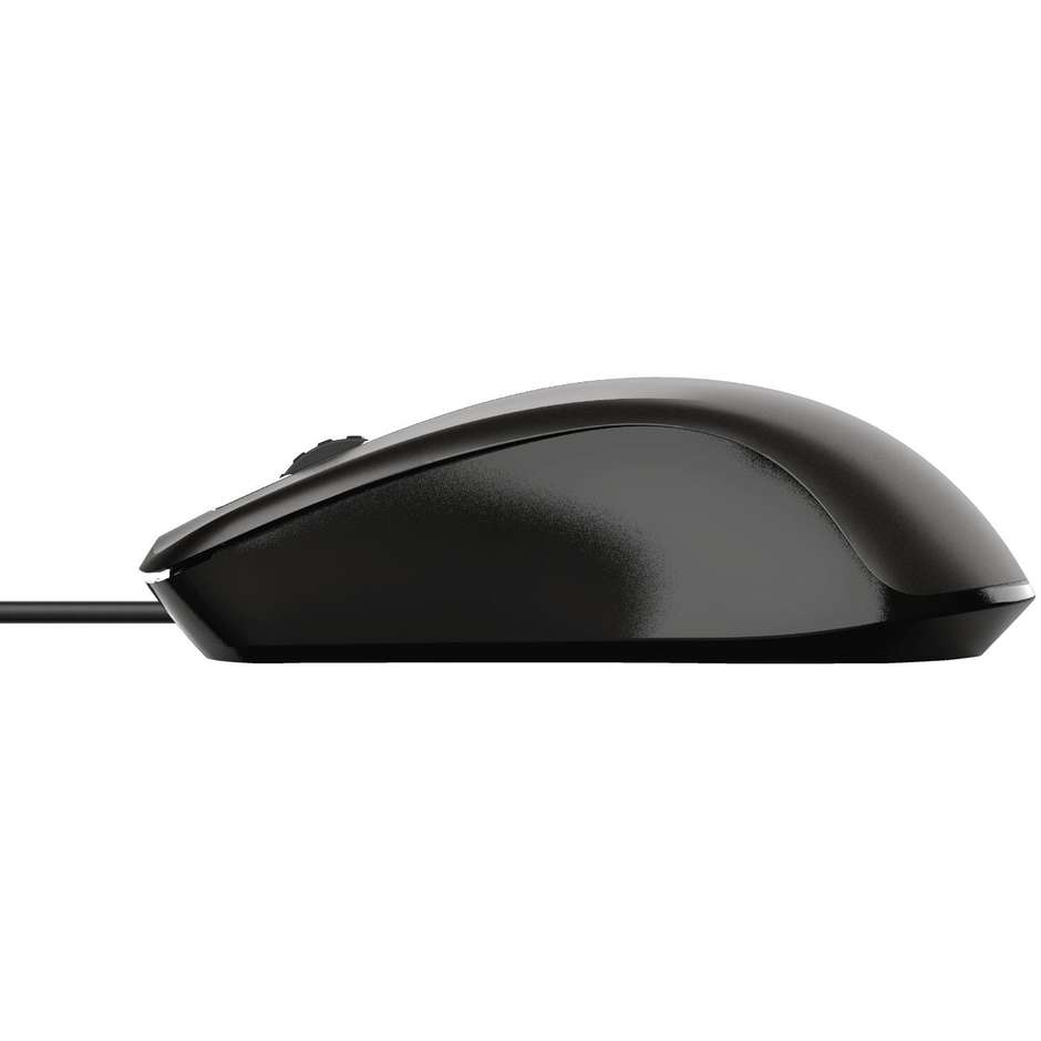 Trust Carve Mouse Cablato USB Ottico Ambidestro da 1200 DPI con 3 Tasti e Cavo 1.5m - Nero (23733)