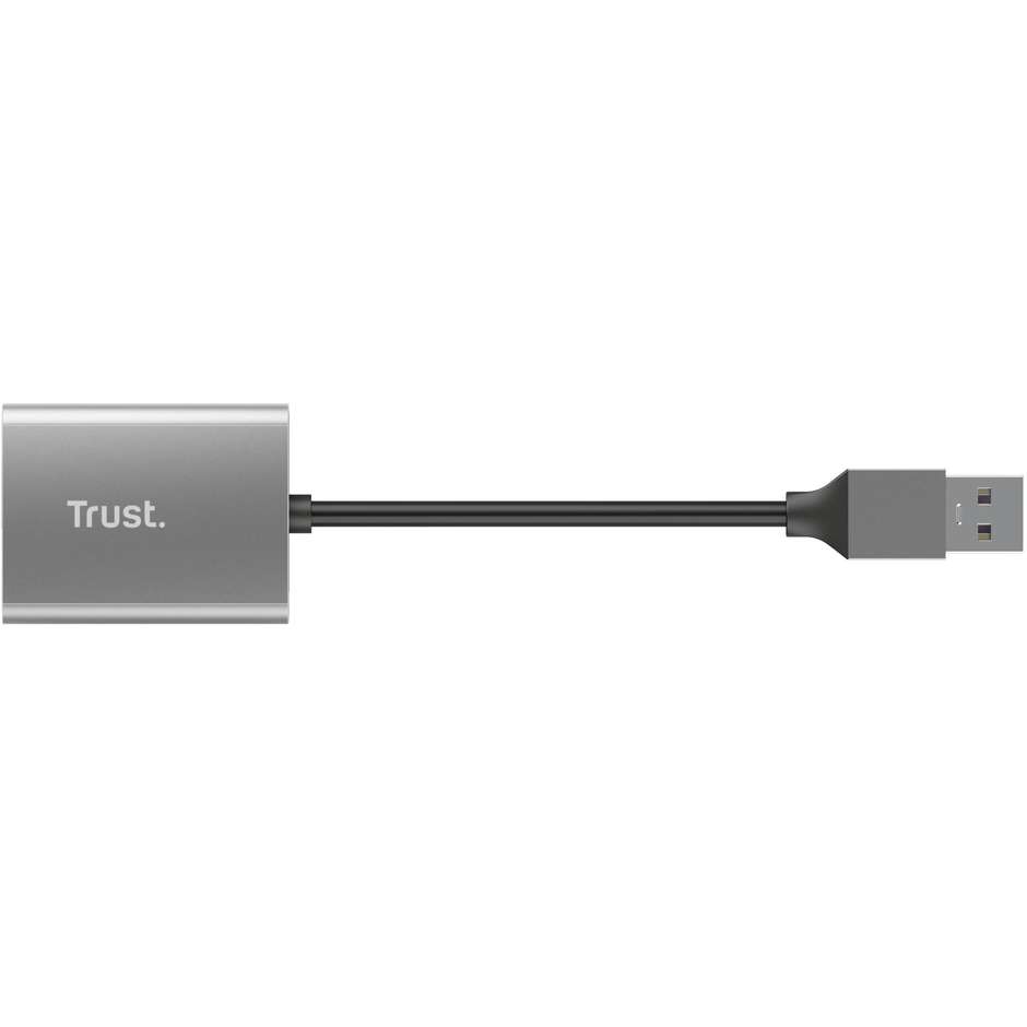 Trust Dalyx (24135) Lettore di Schede USB-C 3.2 Gen 1 per SD e MicroSD in Alluminio Argento