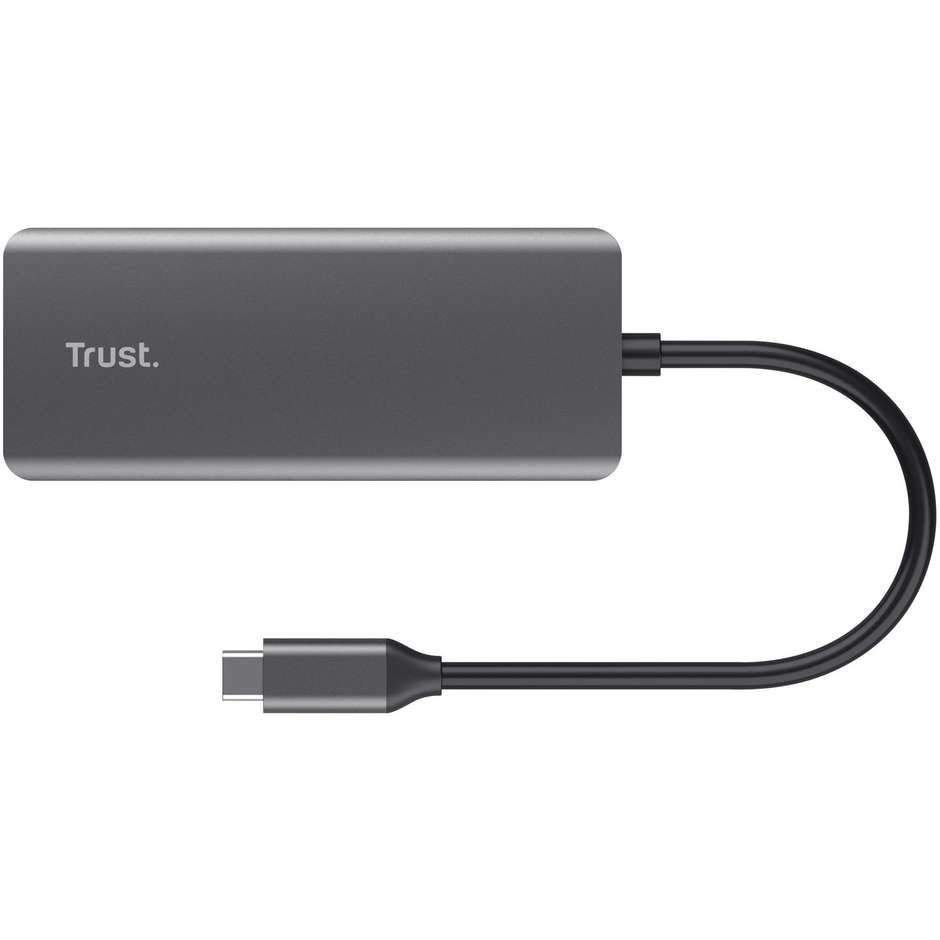 Trust Dalyx (24968) Adattatore di Rete da USB-C a Porta Gigabit Ethernet RJ45 1000 Mbps Alluminio Argento