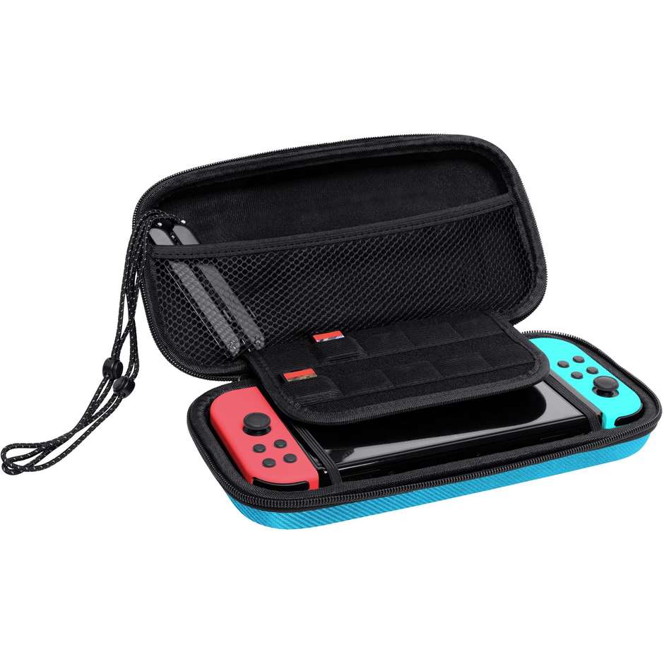 Trust Gaming GXT 1248S (25418) Custodia Rigida Protettiva Antiurto Edizione Speciale per Nintendo Switch, Switch Lite e Switch OLED Nero con Dettagli Blu e Rosso