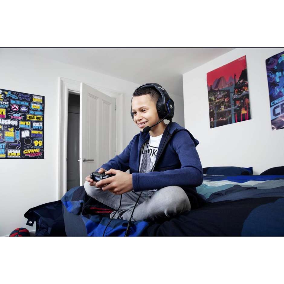 Trust Gaming GXT 488 Forze Cuffie da Gaming con Licenza Ufficiale PlayStation 4 Driver 50mm Nero e Blu 23530