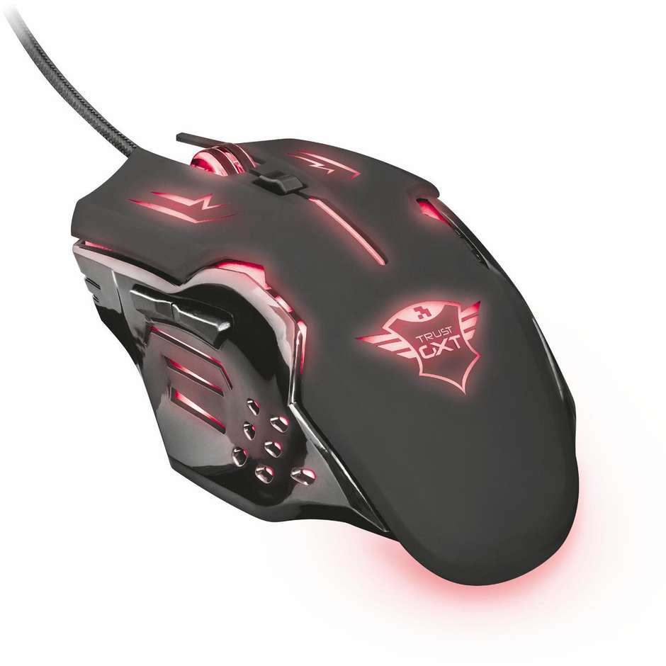 Trust GXT 108 Rava Mouse Ergonomico da Gaming LED cablato USB colore nero