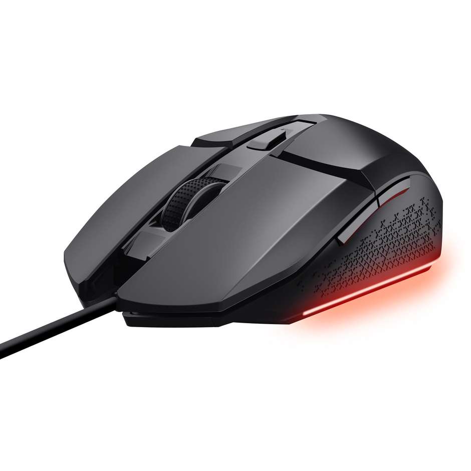 Trust GXT 109 Felox Mouse Gaming Cablato USB con Illuminazione a LED Multicolore Sensore Regolabile fino a 6400 DPI - Nero (25036)