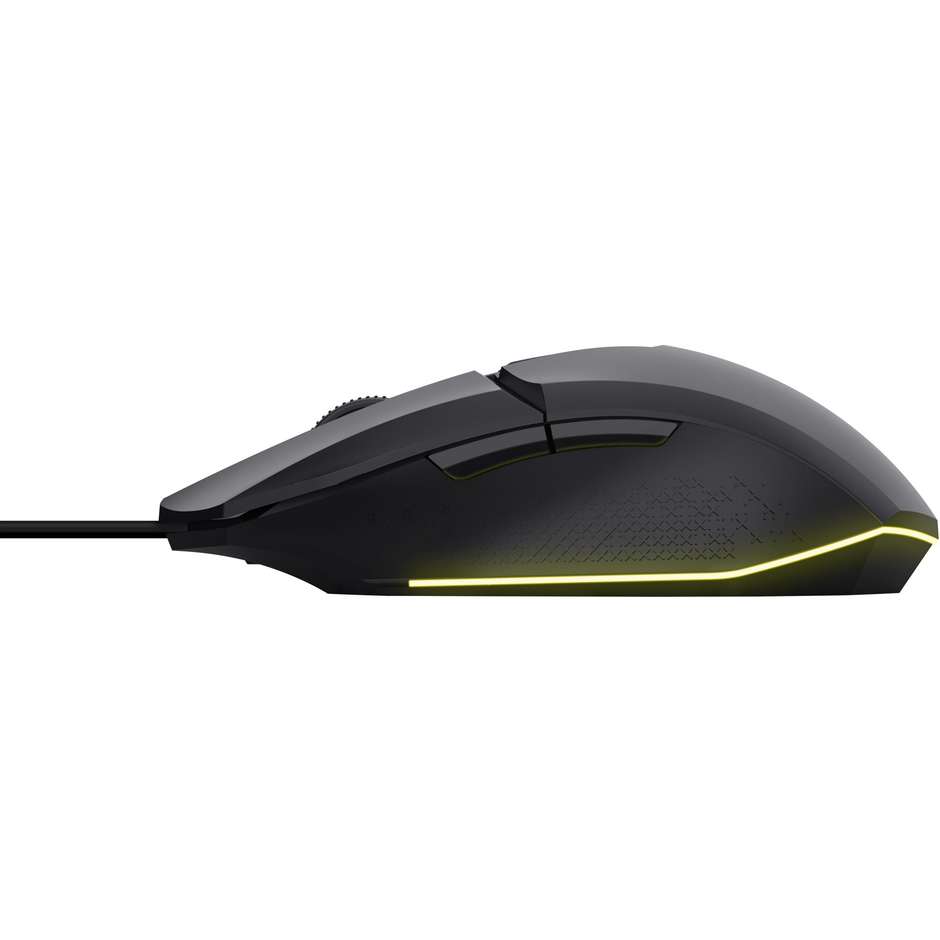 Trust GXT 109 Felox Mouse Gaming Cablato USB con Illuminazione a LED Multicolore Sensore Regolabile fino a 6400 DPI - Nero (25036)