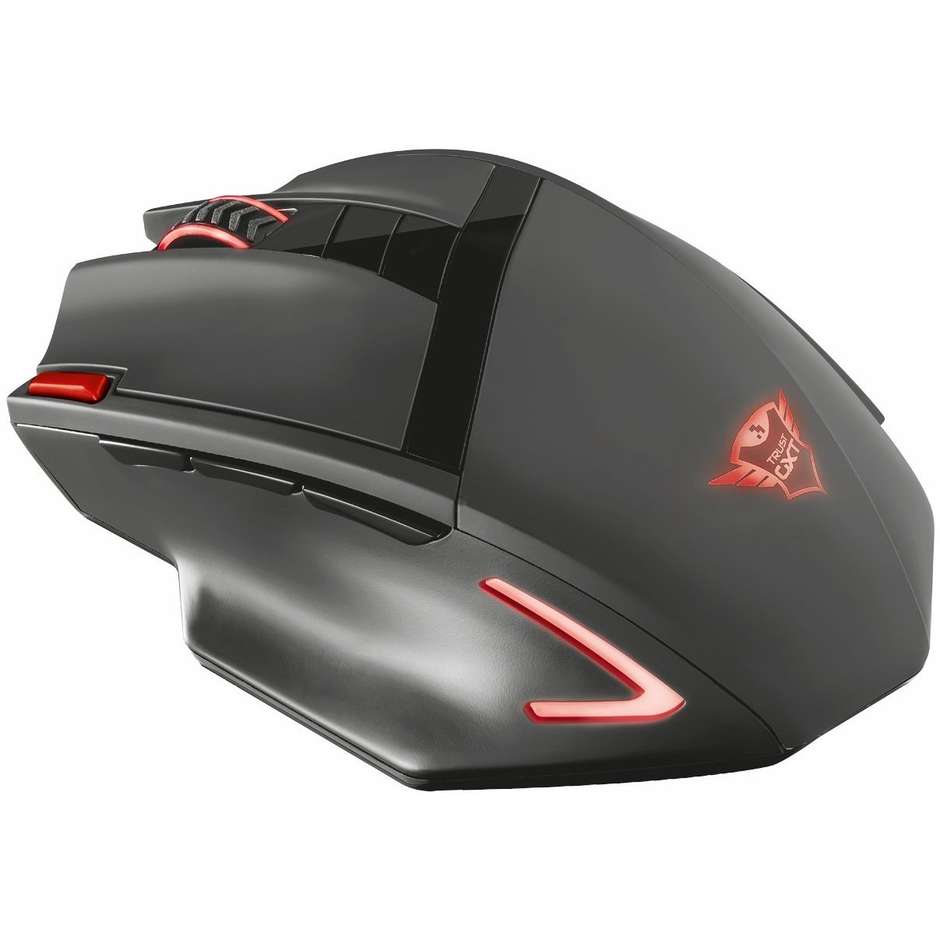 Trust GXT 130 Mouse Gaming Wireless colore Nero, Rosso