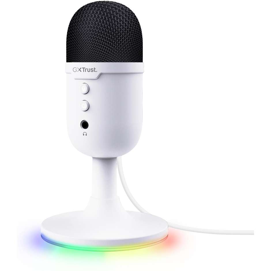 Trust GXT 234P Yunix microfono USB a condensatore bianco, 48 kHz/16 bit