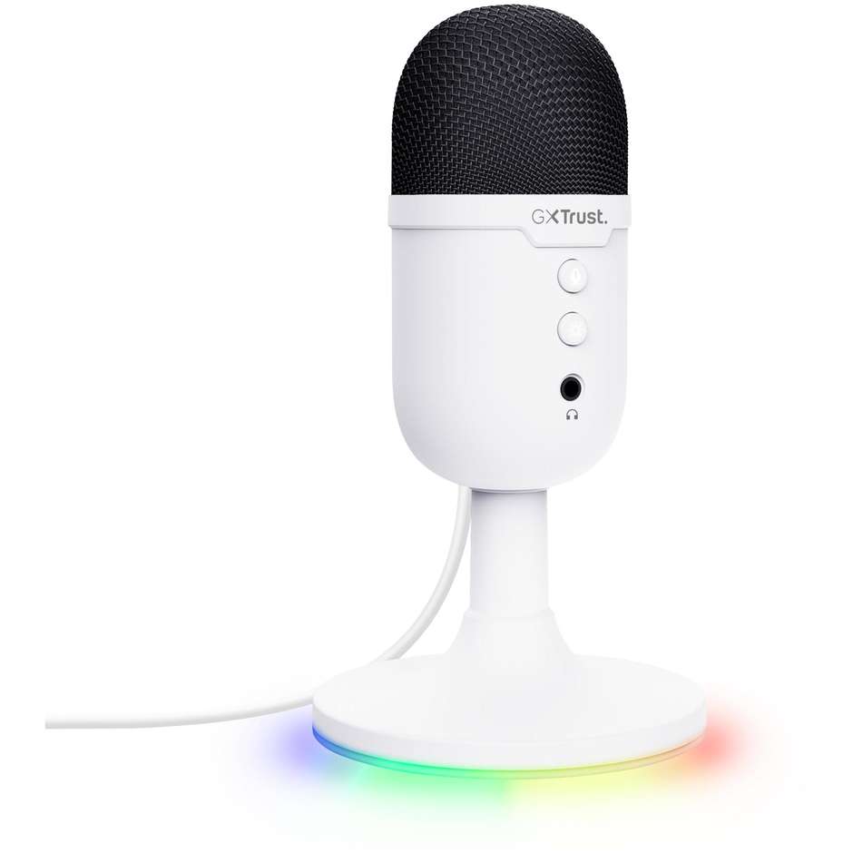 Trust GXT 234P Yunix microfono USB a condensatore bianco, 48 kHz/16 bit