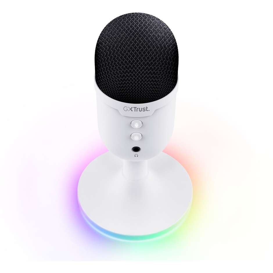 Trust GXT 243P Mico (25374) Microfono USB da Tavolo a Condensatore con Treppiede Bianco