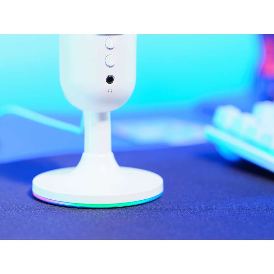 Trust GXT 243P Mico (25374) Microfono USB da Tavolo a Condensatore con Treppiede Bianco