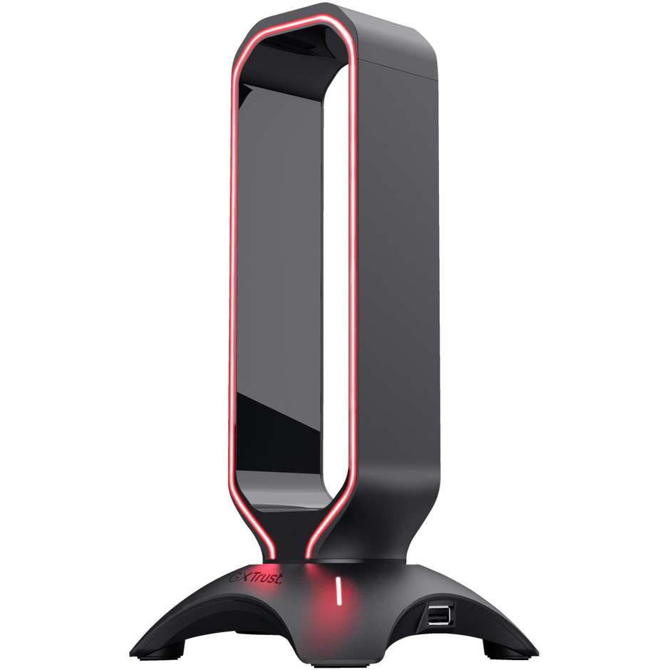 Trust GXT 265 Cintar portacuffie nero con illuminazione e 2 porte USB-A