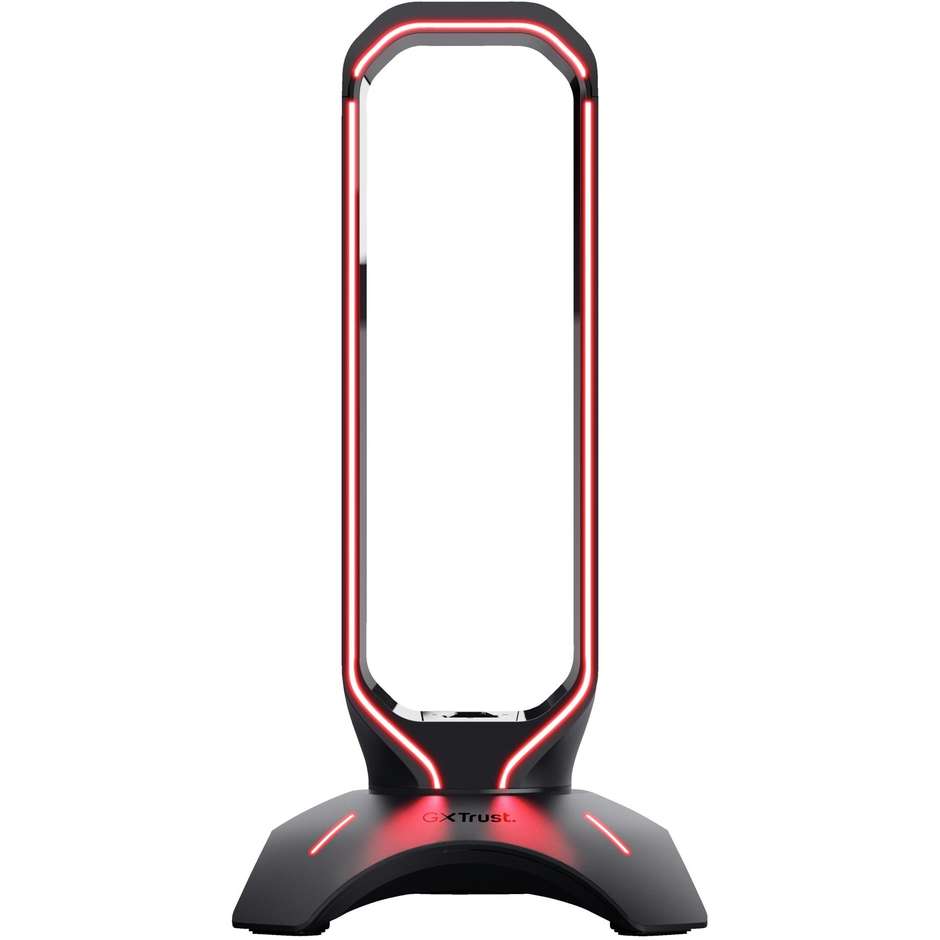 Trust GXT 265 Cintar portacuffie nero con illuminazione e 2 porte USB-A