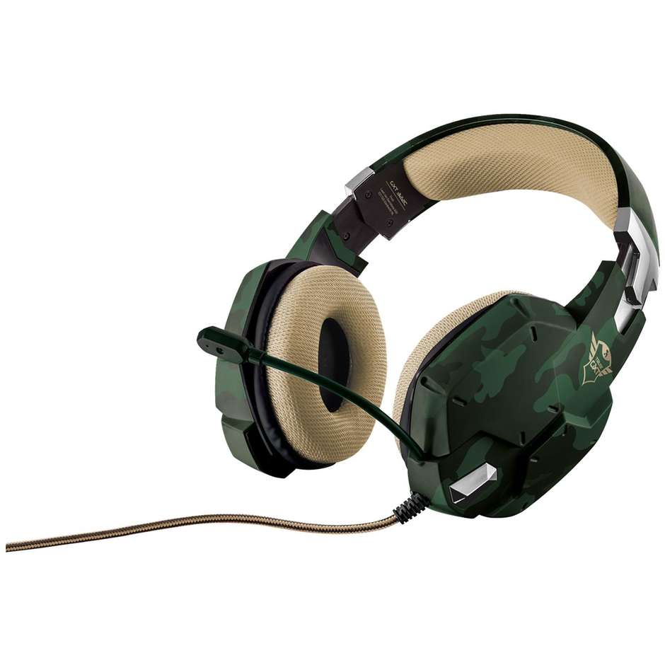 Trust GXT 322C Carus Gaming Headset cuffie gaming colore green camouflage