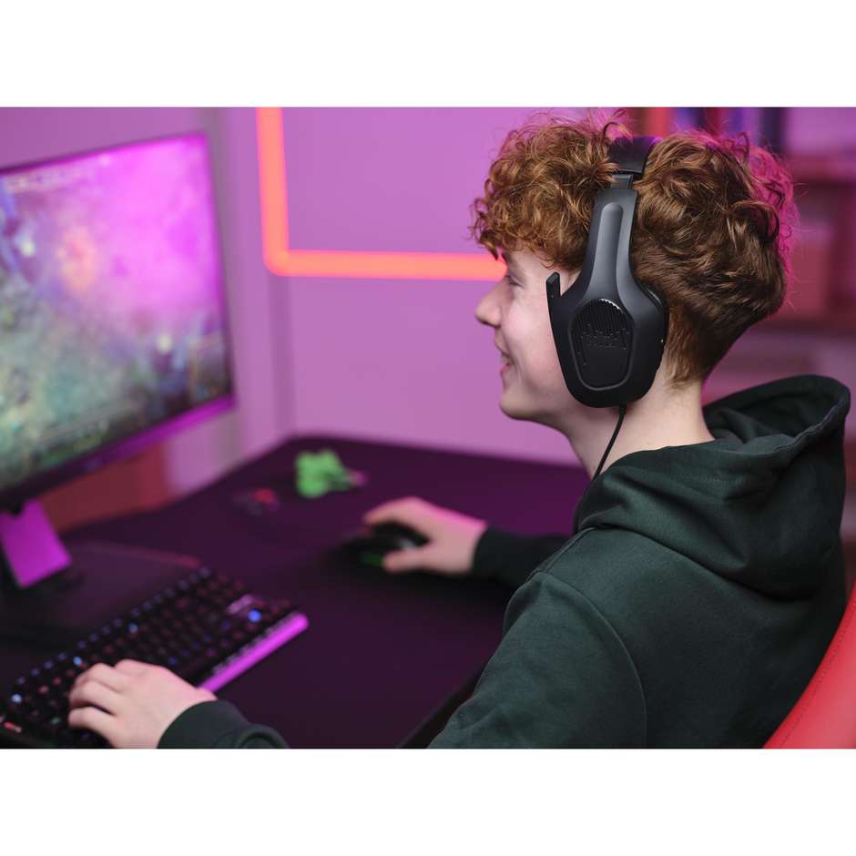 Trust GXT 415 Zirox Cuffie Gaming Cablate Over-Ear con Driver da 50mm e Microfono Ribaltabile Jack 3.5mm - Nero