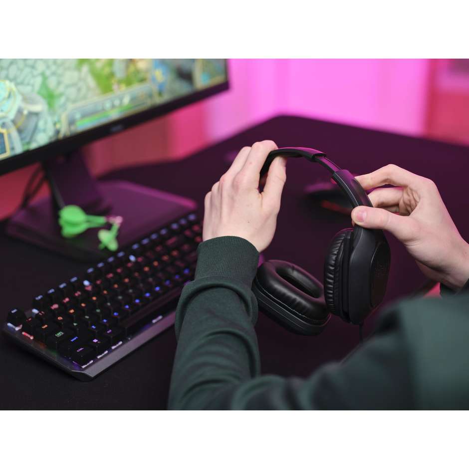 Trust GXT 415 Zirox Cuffie Gaming Cablate Over-Ear con Driver da 50mm e Microfono Ribaltabile Jack 3.5mm - Nero