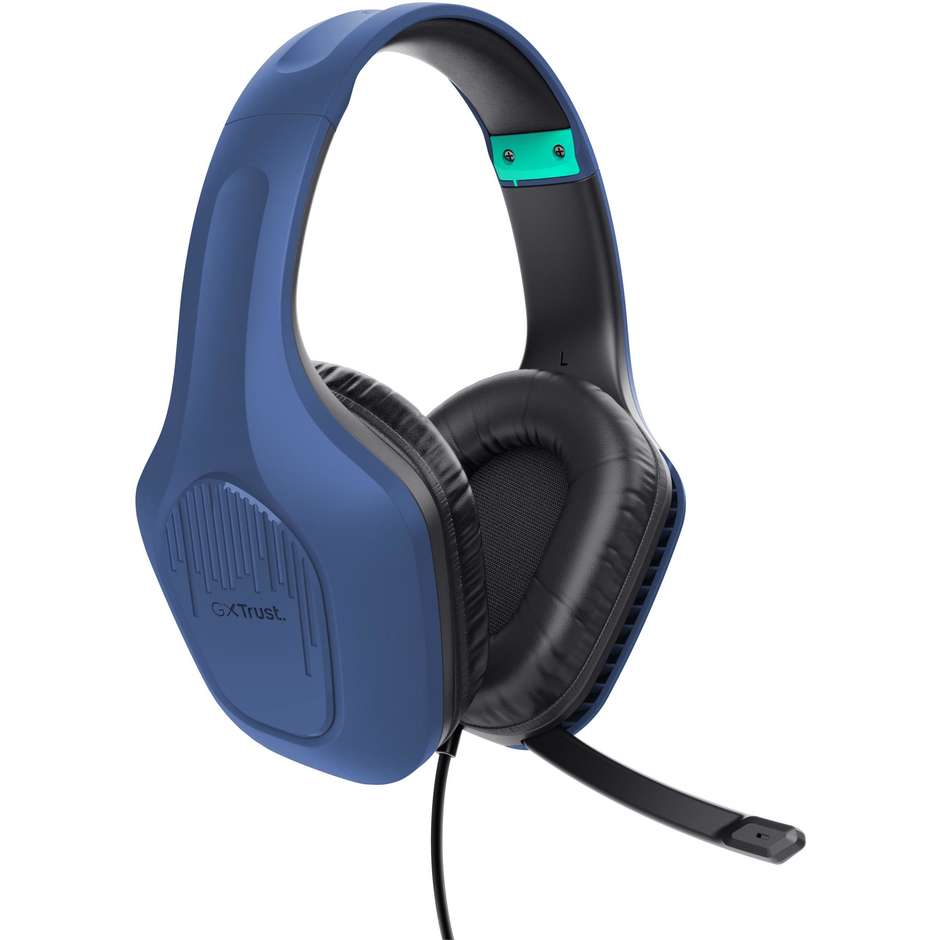 Trust GXT 415B Zirox Cuffie Gaming Cablate Over-Ear con Driver da 50mm e Microfono Ribaltabile Jack 3.5mm - Blu