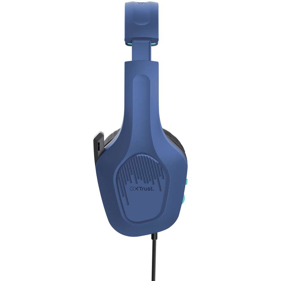 Trust GXT 415B Zirox Cuffie Gaming Cablate Over-Ear con Driver da 50mm e Microfono Ribaltabile Jack 3.5mm - Blu