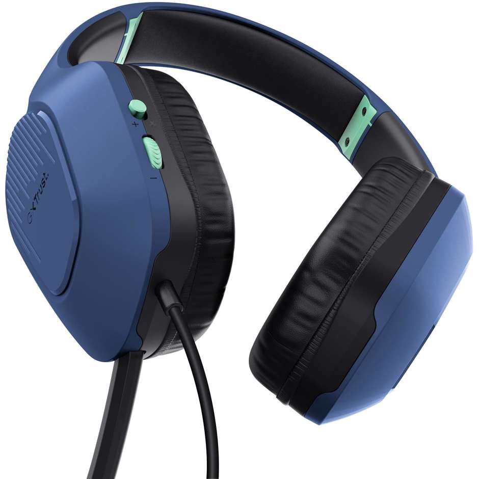 Trust GXT 415B Zirox Cuffie gaming stereo 50 mm jack 3,5 mm Brilliant Blue