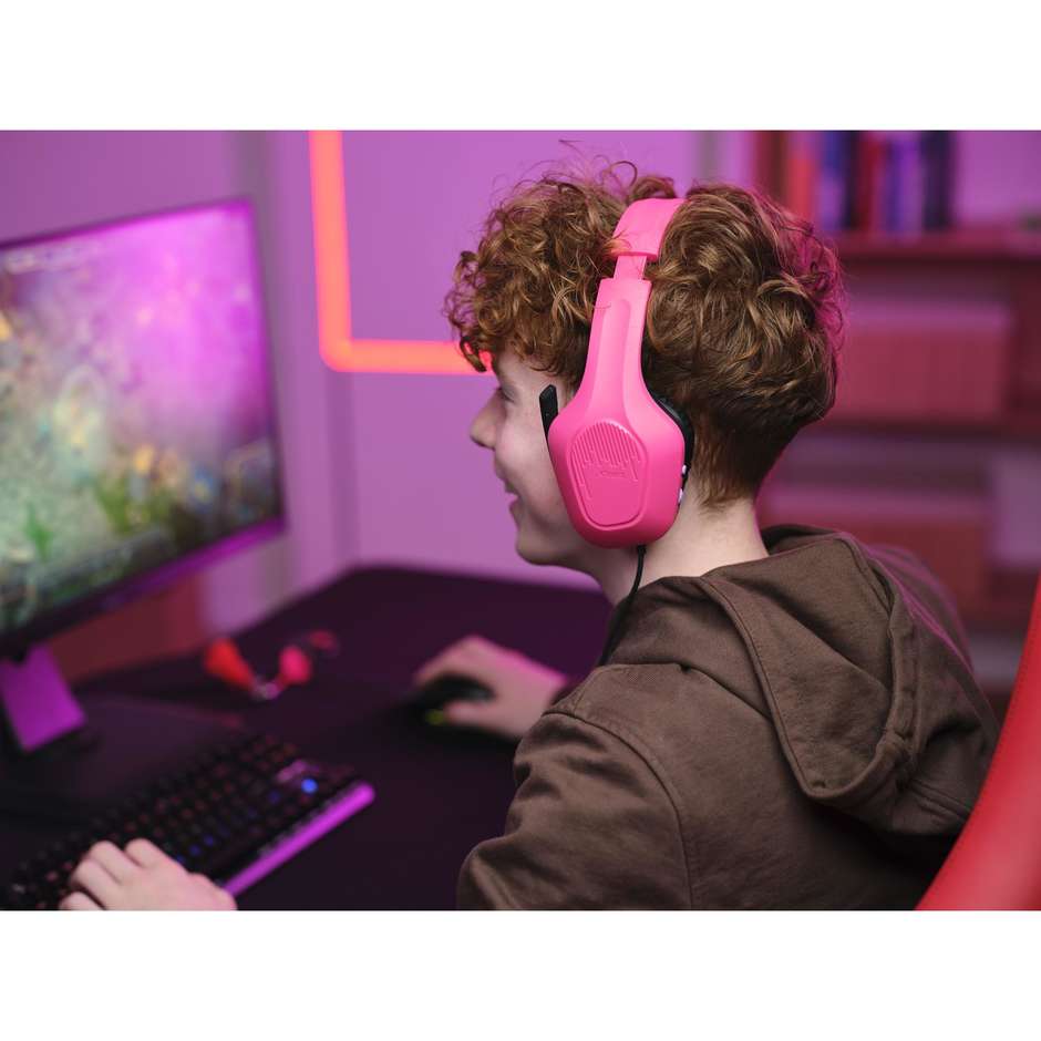 Trust GXT 415P Zirox (24992) Cuffie Gaming Cablate Over-Ear Driver 50 mm Ultraleggere 244g Rosa