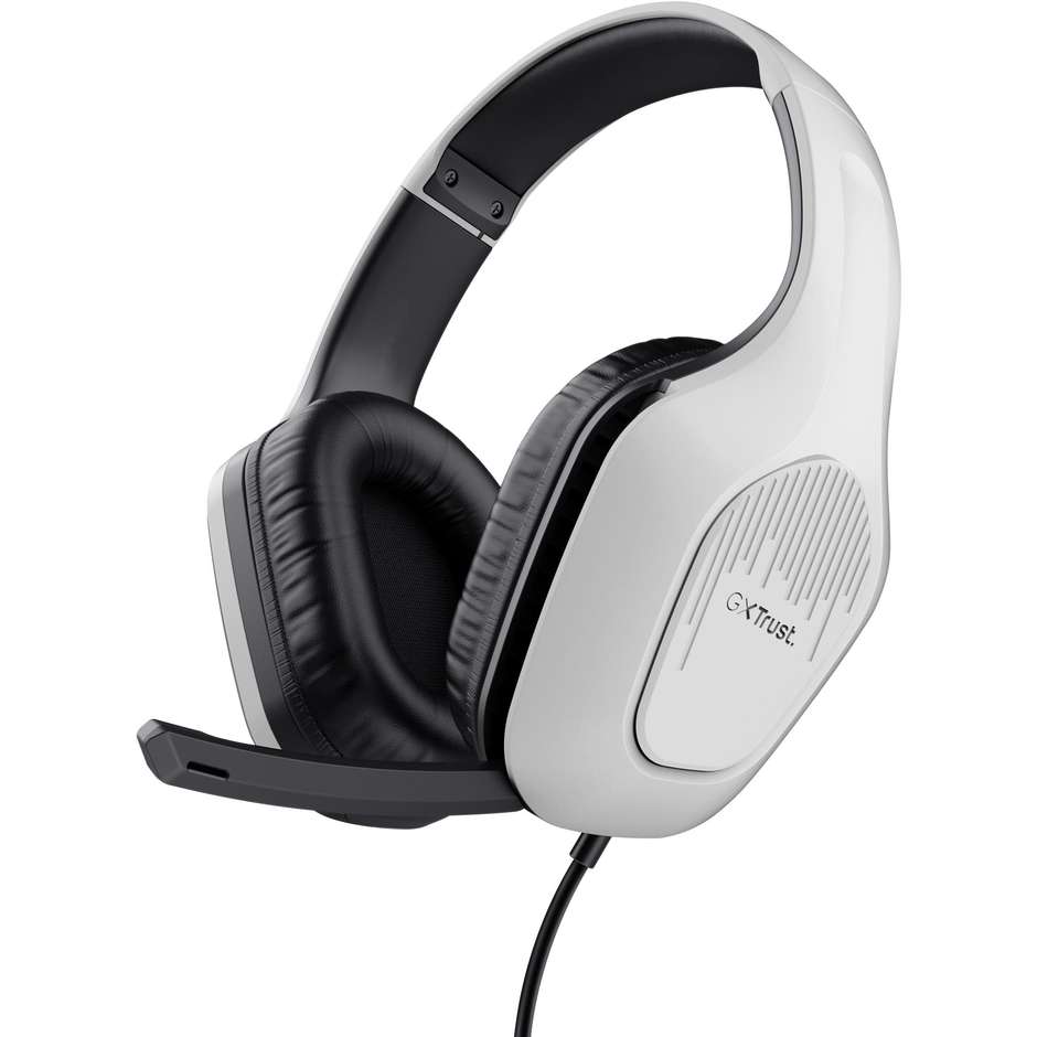 Trust GXT 415W Zirox (25147) Cuffie Gaming Cablate Over-Ear Driver 50 mm Ultraleggere 244g Bianco