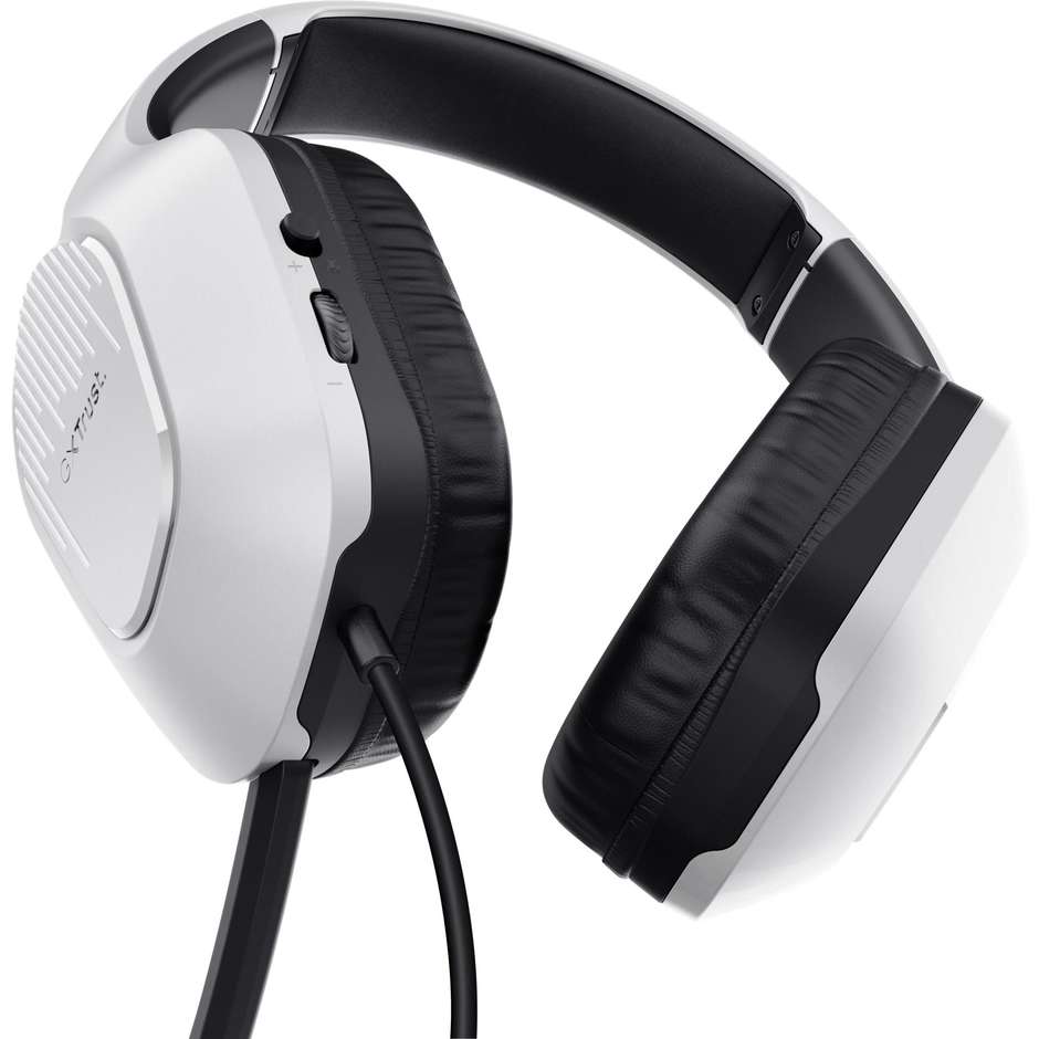 Trust GXT 415W Zirox (25147) Cuffie Gaming Cablate Over-Ear Driver 50 mm Ultraleggere 244g Bianco