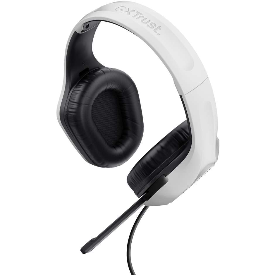 Trust GXT 415W Zirox (25147) Cuffie Gaming Cablate Over-Ear Driver 50 mm Ultraleggere 244g Bianco
