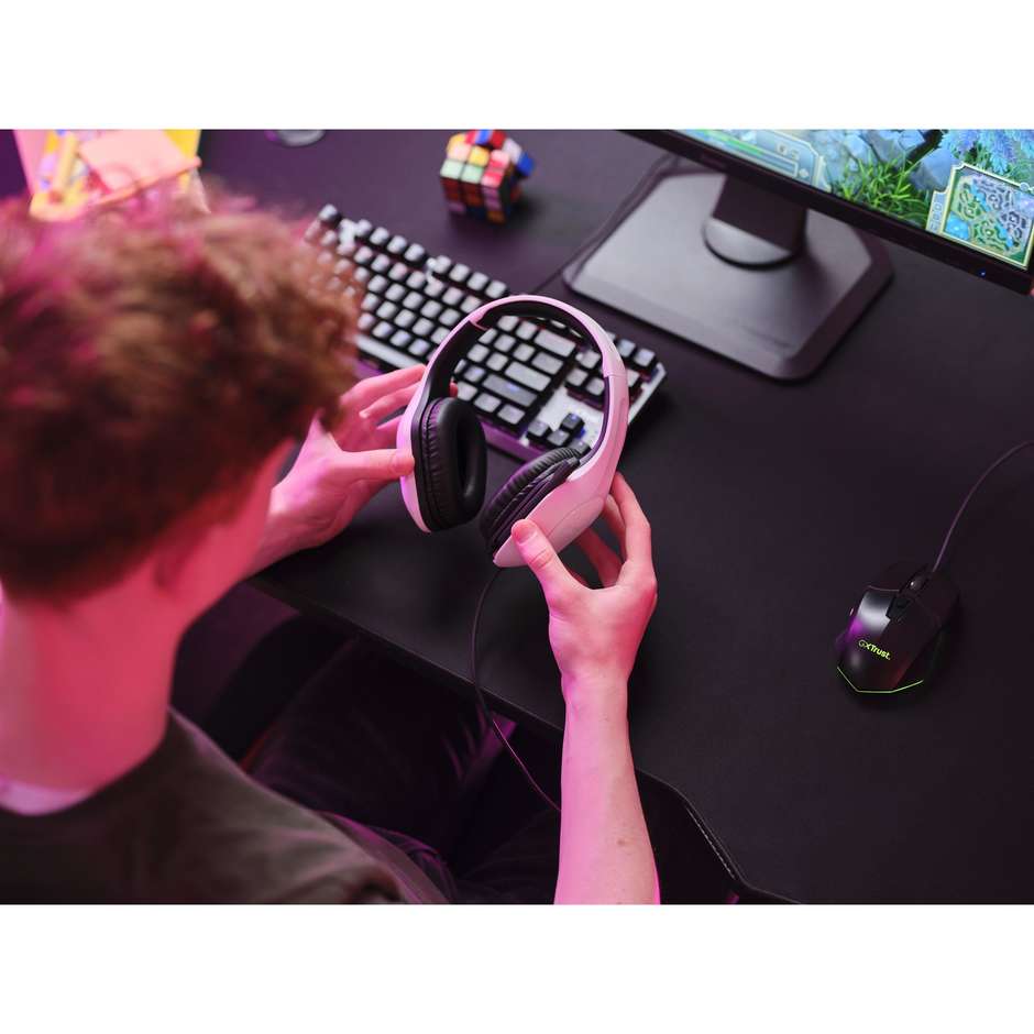 Trust GXT 415W Zirox Cuffie gaming stereo 50 mm jack 3,5 mm Winning White