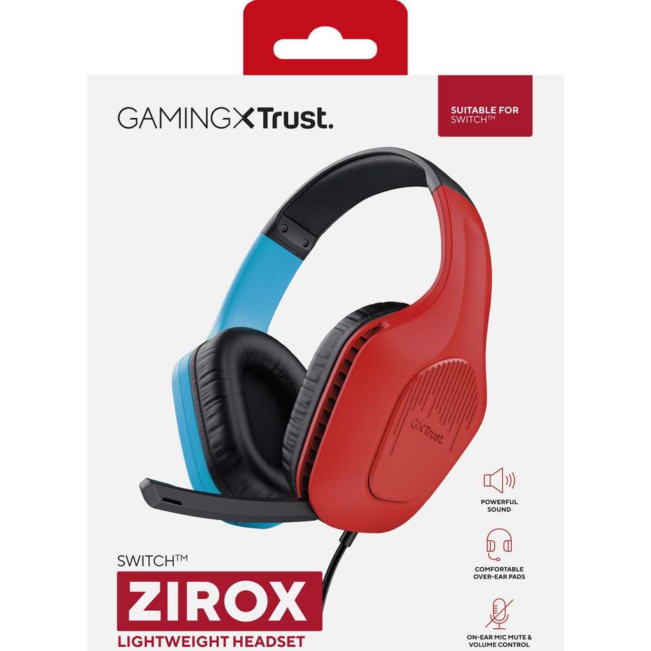Trust GXT 416S Zirox cuffie gaming cablate con microfono, jack 3,5 mm