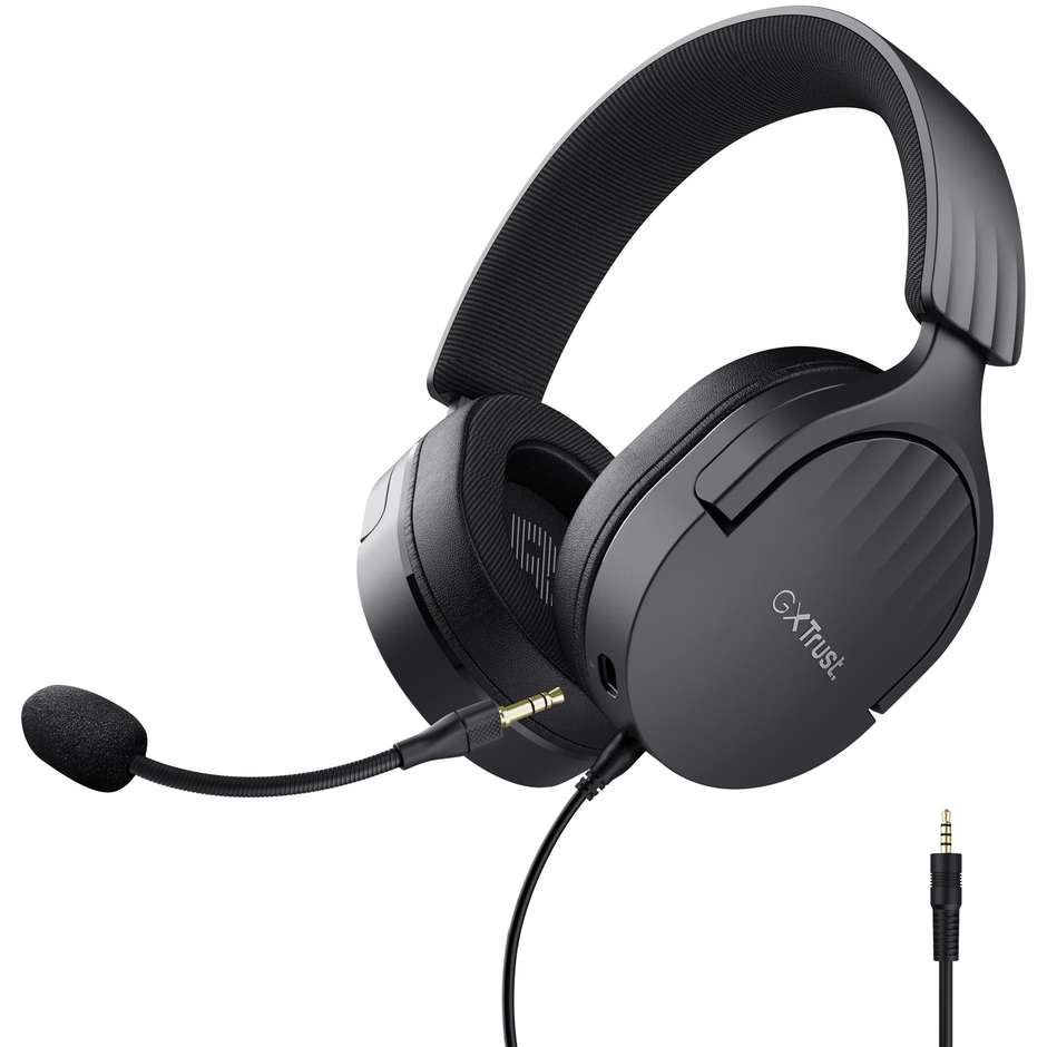 Trust GXT 489 Fayzo Cuffie Gaming Cablate con Driver da 50mm Padiglioni in Memory Foam e Microfono Staccabile Jack 3.5mm - Nero