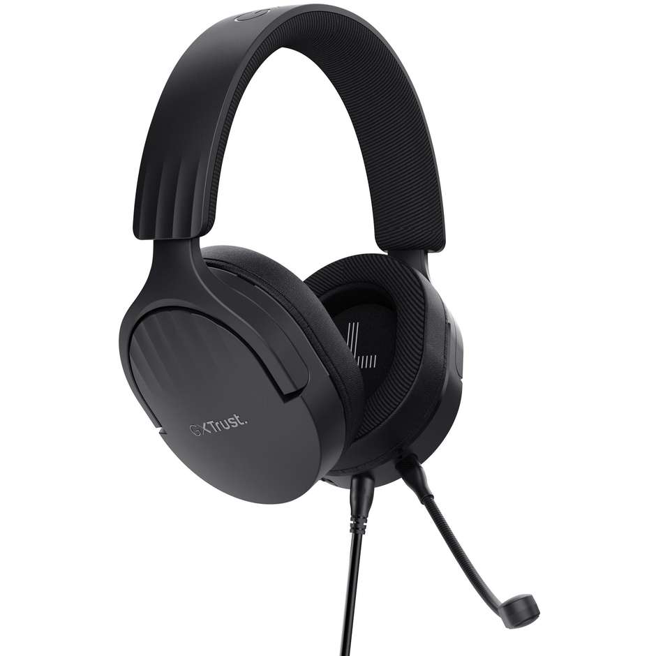 Trust GXT 489 Fayzo Cuffie Gaming Cablate con Driver da 50mm Padiglioni in Memory Foam e Microfono Staccabile Jack 3.5mm - Nero
