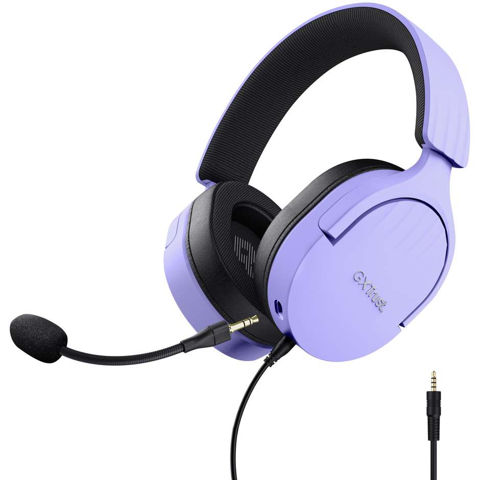 Trust GXT 489P FAYZO Cuffie Cablato A Padiglione Gaming Colore Nero, Viola