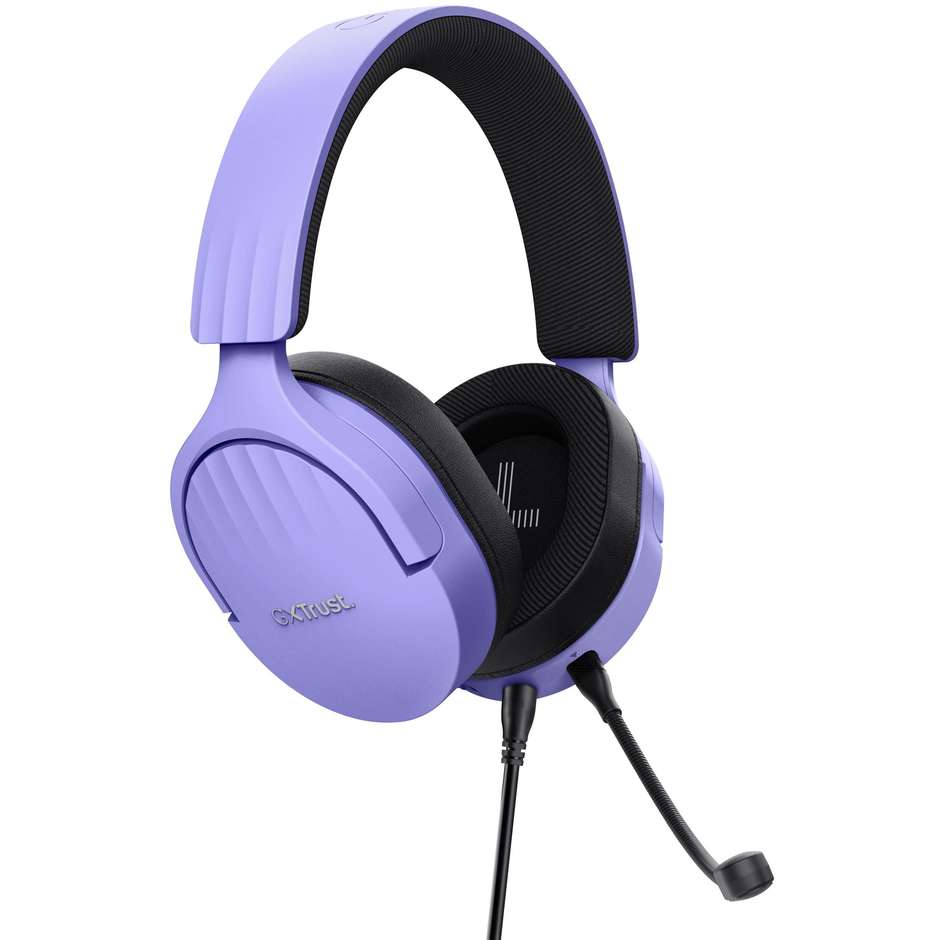 Trust GXT 489P FAYZO Cuffie Cablato A Padiglione Gaming Colore Nero, Viola