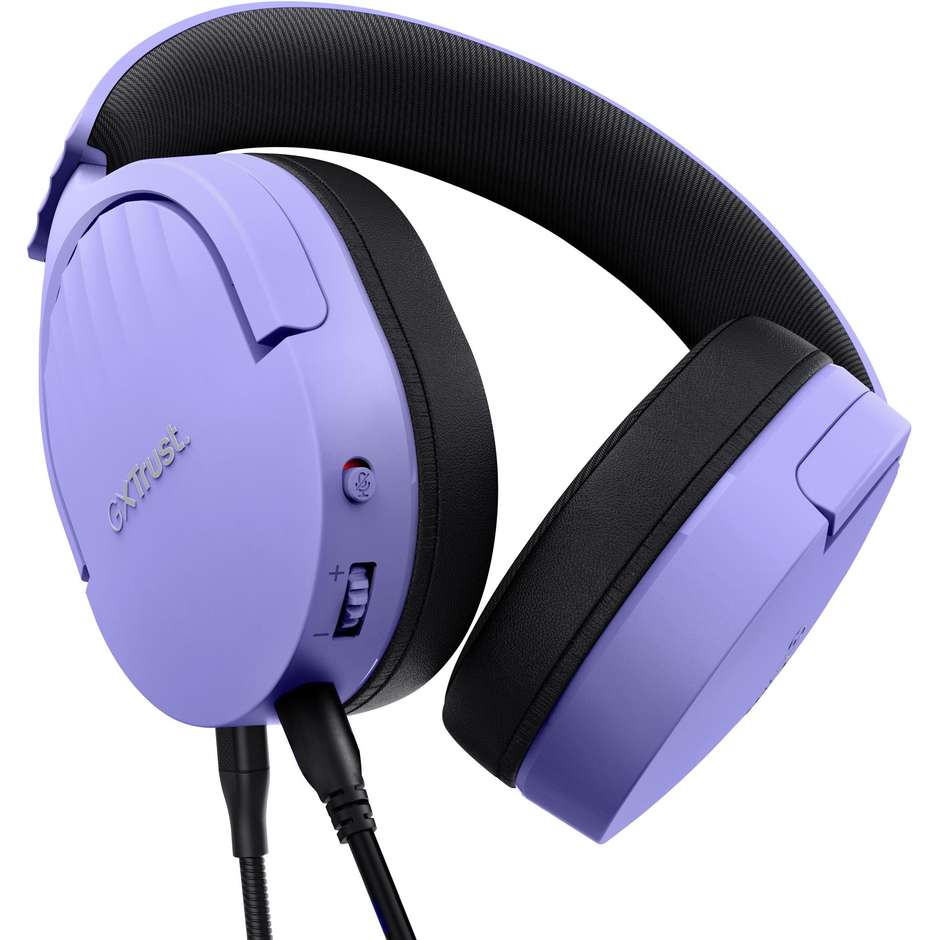 Trust GXT 489P FAYZO Cuffie Cablato A Padiglione Gaming Colore Nero, Viola