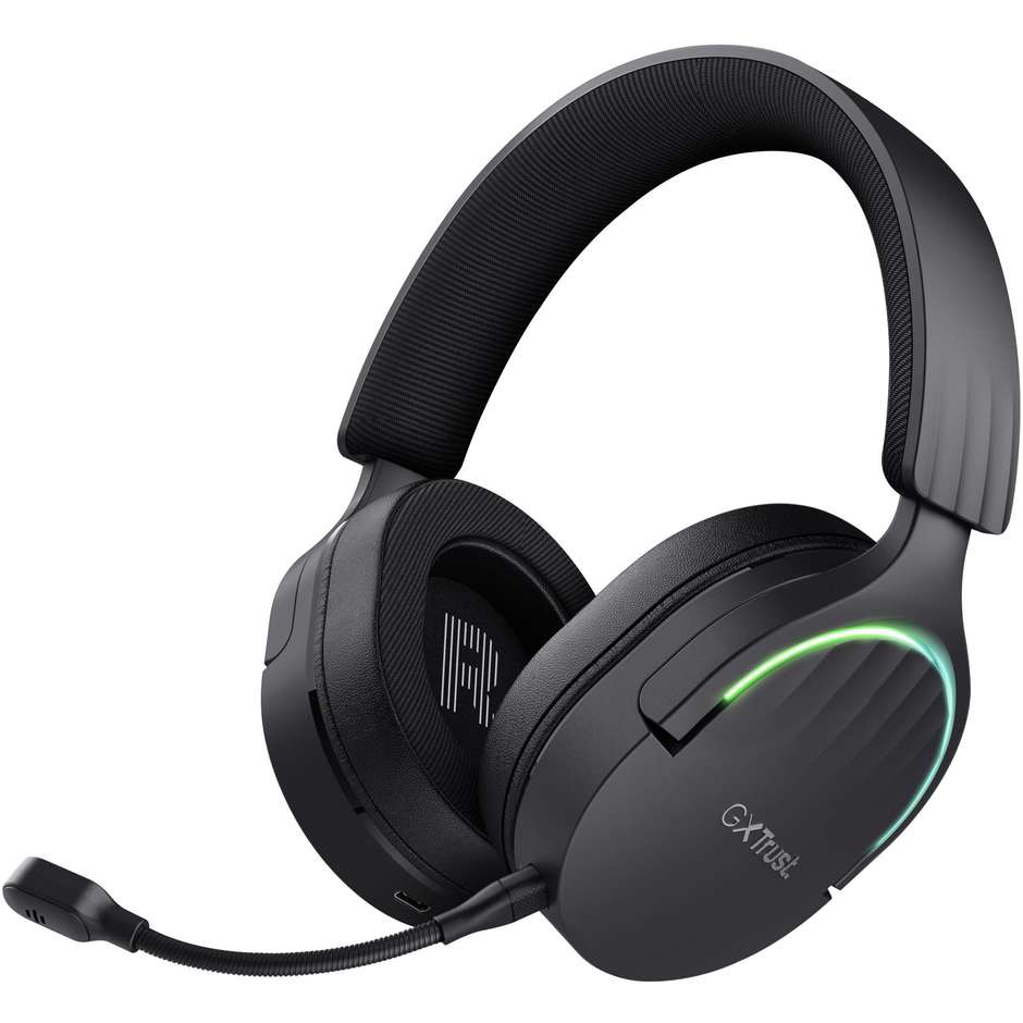 Trust GXT 491 FAYZO Wireless (24901) Cuffie Gaming Wireless 7.1 Bluetooth RGB 50mm Nero