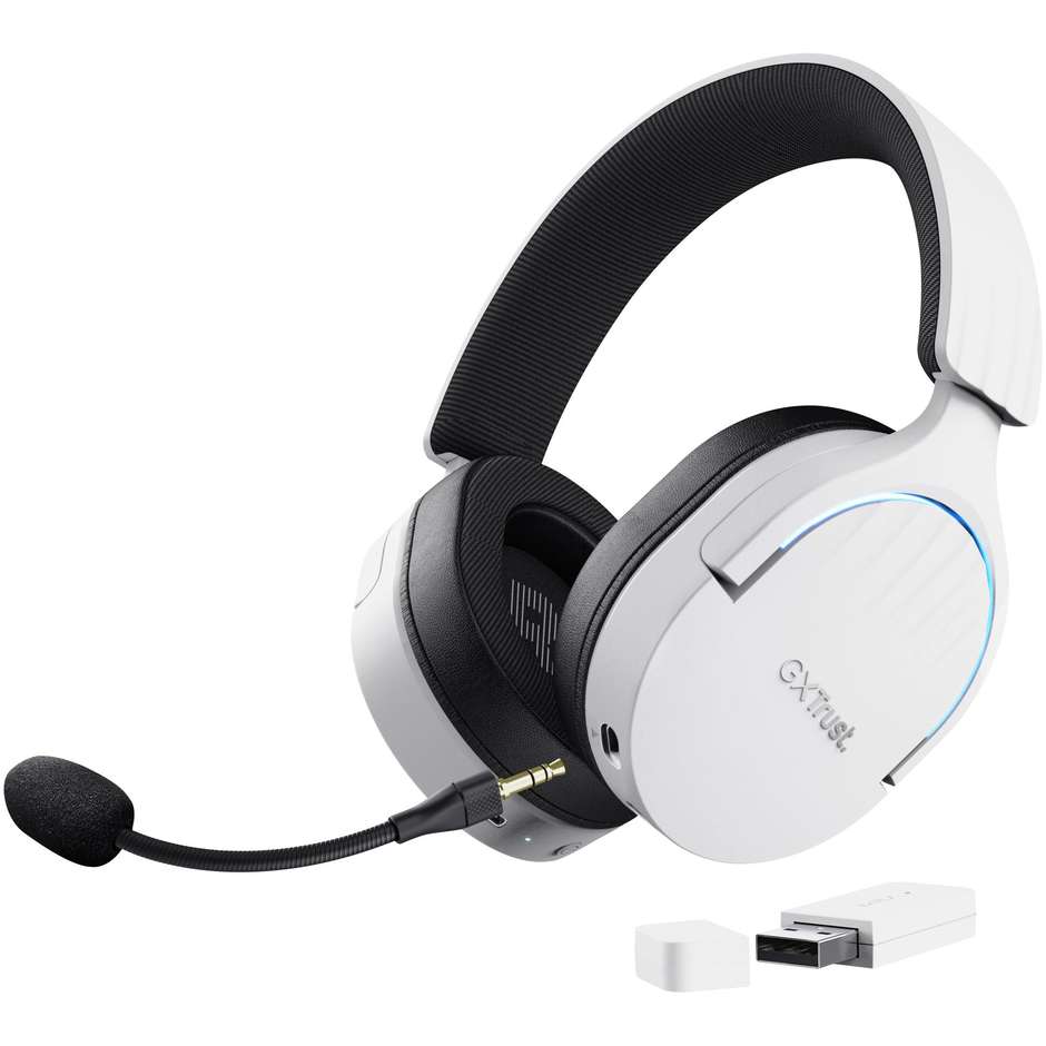 Trust GXT 491W Fayzo Cuffie gaming dual wireless 2,4 GHz Bluetooth 50 mm bianche e nere