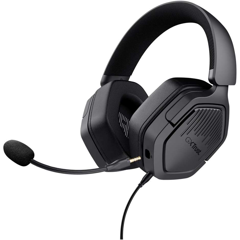 Trust GXT 492 Carus Cuffie Gaming Cablate Over-Ear con Driver da 50mm Microfono Flessibile Jack 3.5mm - Nero