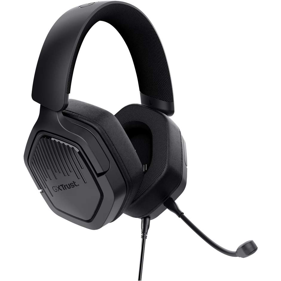 Trust GXT 492 Carus Cuffie Gaming Cablate Over-Ear con Driver da 50mm Microfono Flessibile Jack 3.5mm - Nero