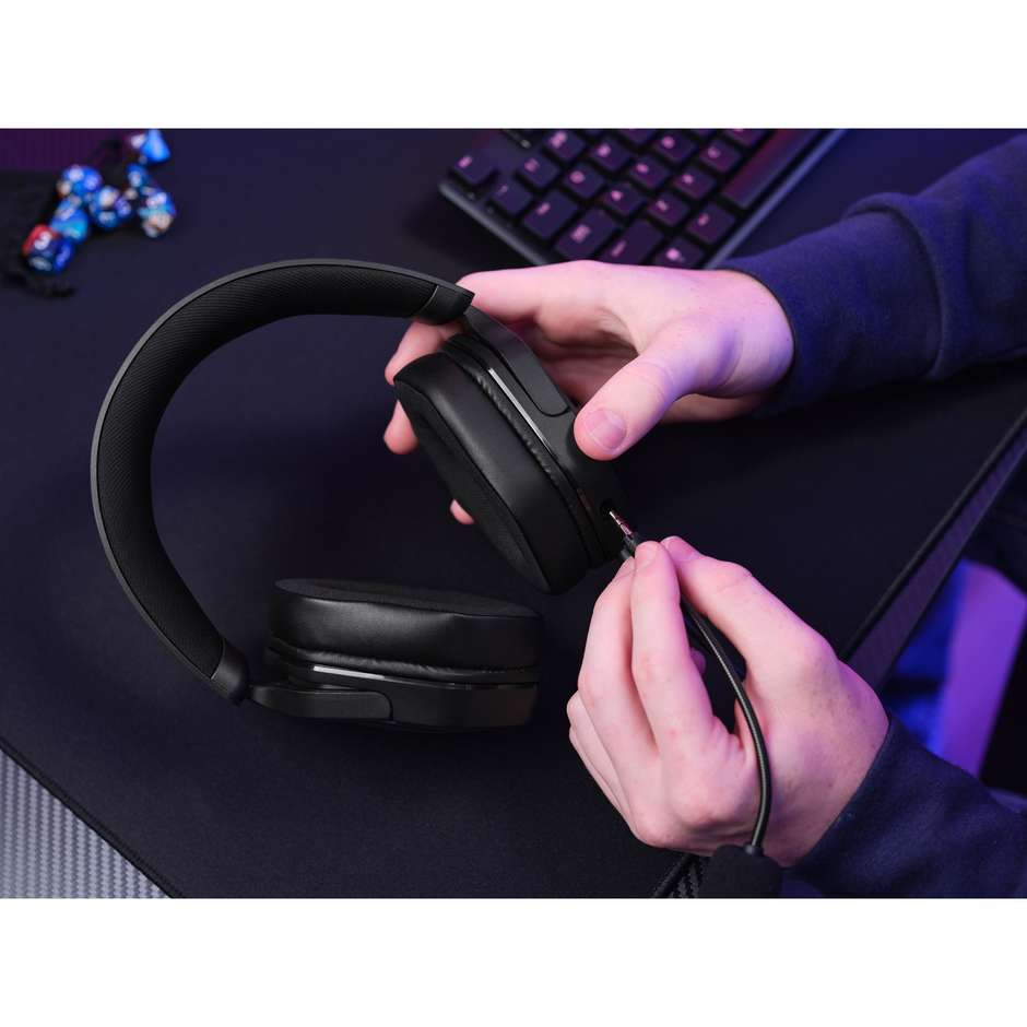 Trust GXT 492 Carus Cuffie Gaming Cablate Over-Ear con Driver da 50mm Microfono Flessibile Jack 3.5mm - Nero