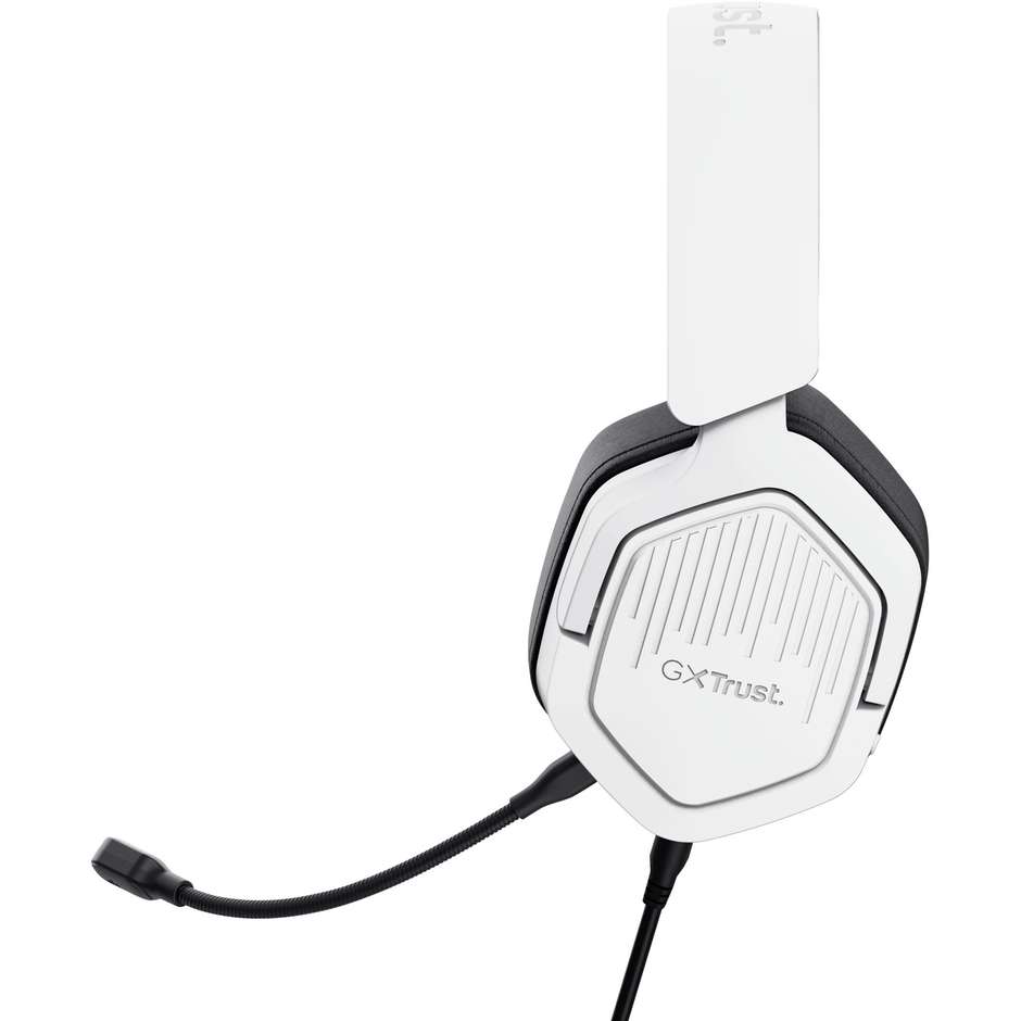 Trust GXT 492W Carus Cuffie Gaming Cablate Over-Ear con Driver da 50mm Microfono Flessibile Jack 3.5mm - Bianco