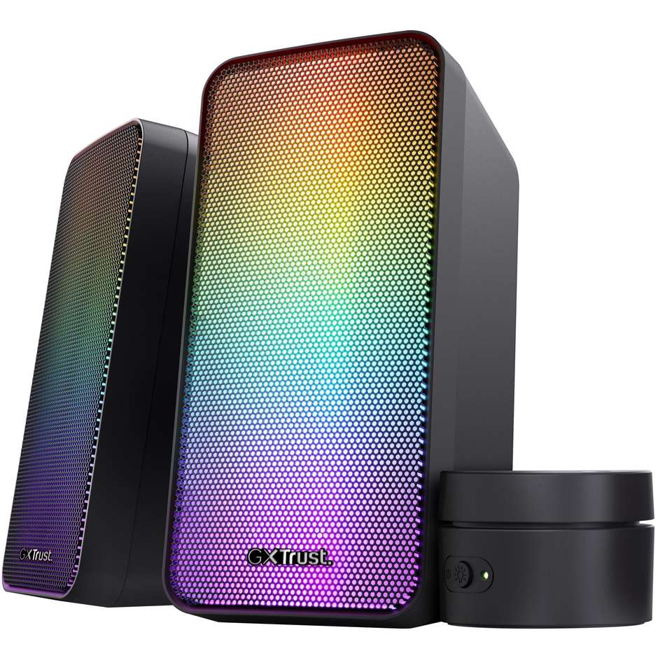Trust GXT 611 Wezz Set Altoparlanti Gaming Stereo 2.0 con Illuminazione LED RGB Alimentazione USB - Nero