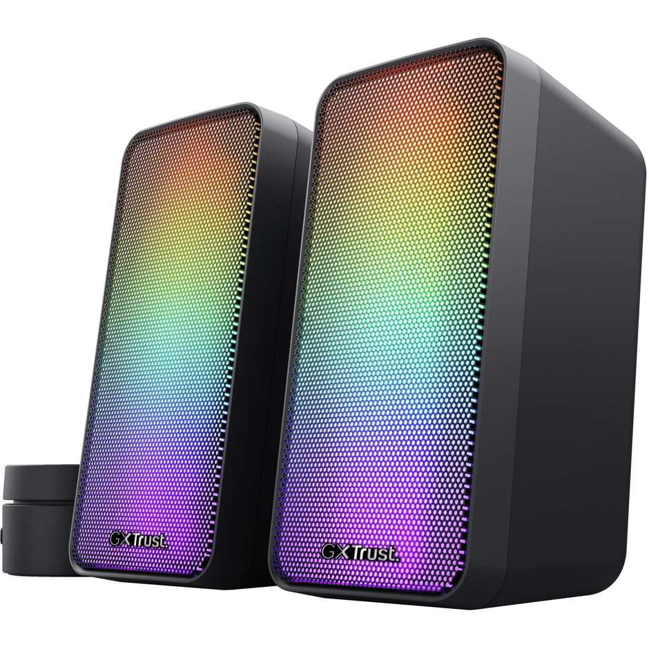 Trust GXT 611 Wezz Set Altoparlanti Gaming Stereo 2.0 con Illuminazione LED RGB Alimentazione USB - Nero