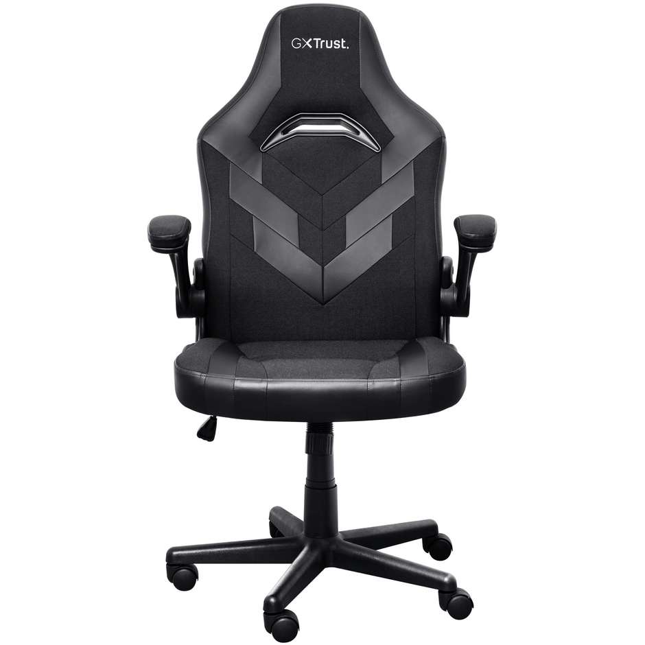 Trust GXT 703 RIYE Sedia da Gaming Ergonomica con Braccioli Ribaltabili Tessuto Traspirante Colore Nero 25128
